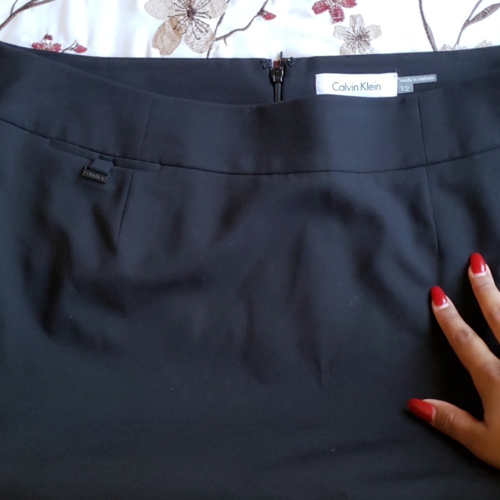 Black & Grey Calvin Klein Pencil Skirt